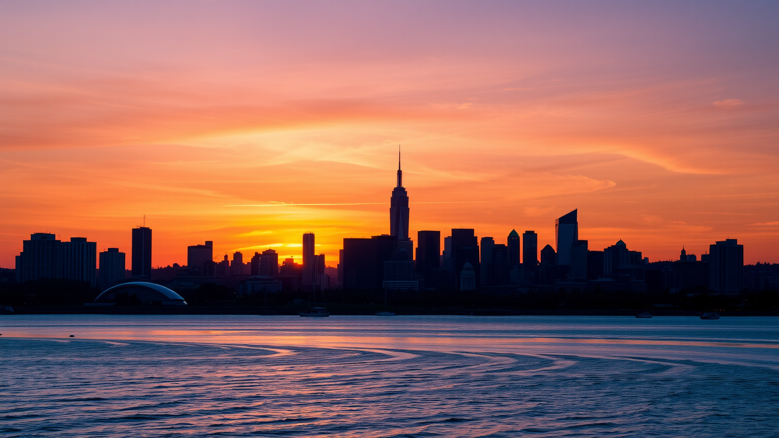 “Sonnenaufgang über städtischer Skyline.“