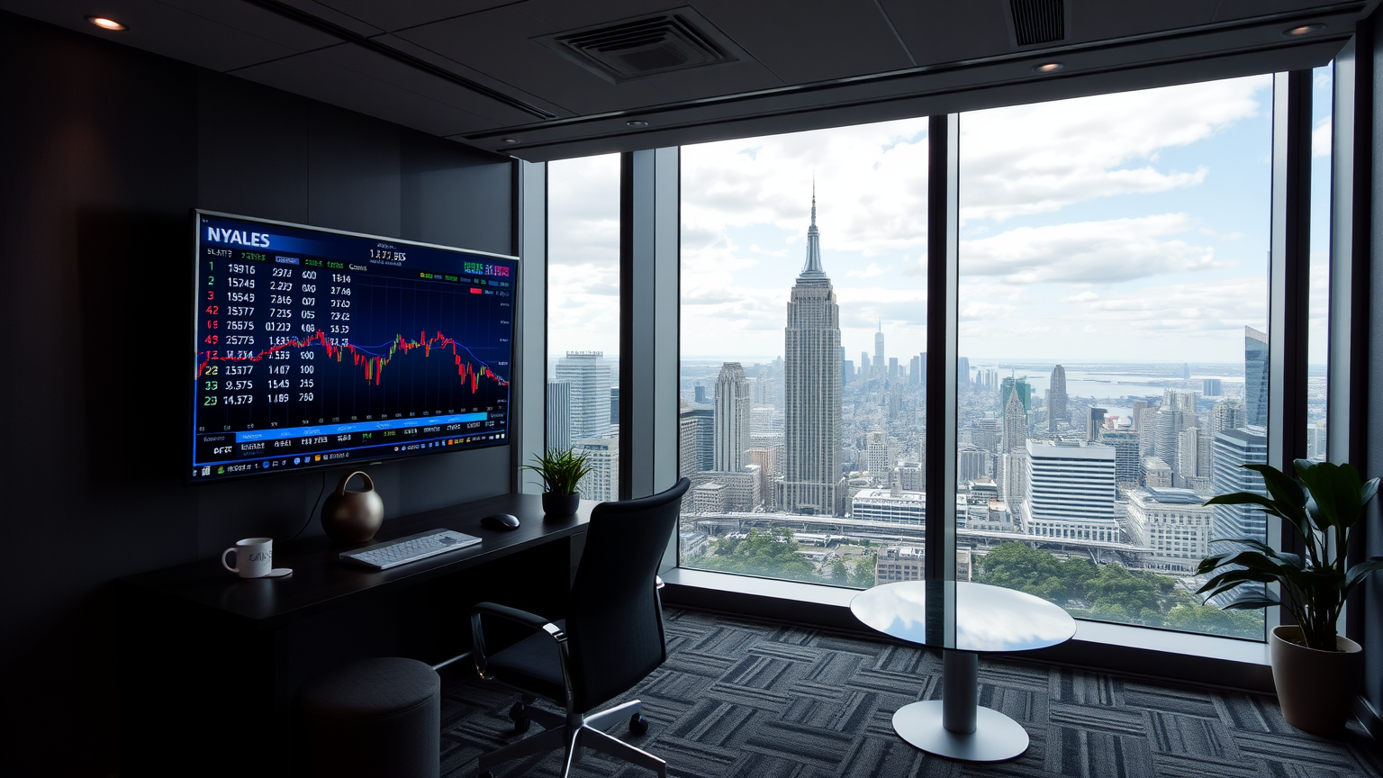 Büro mit Finanzdaten