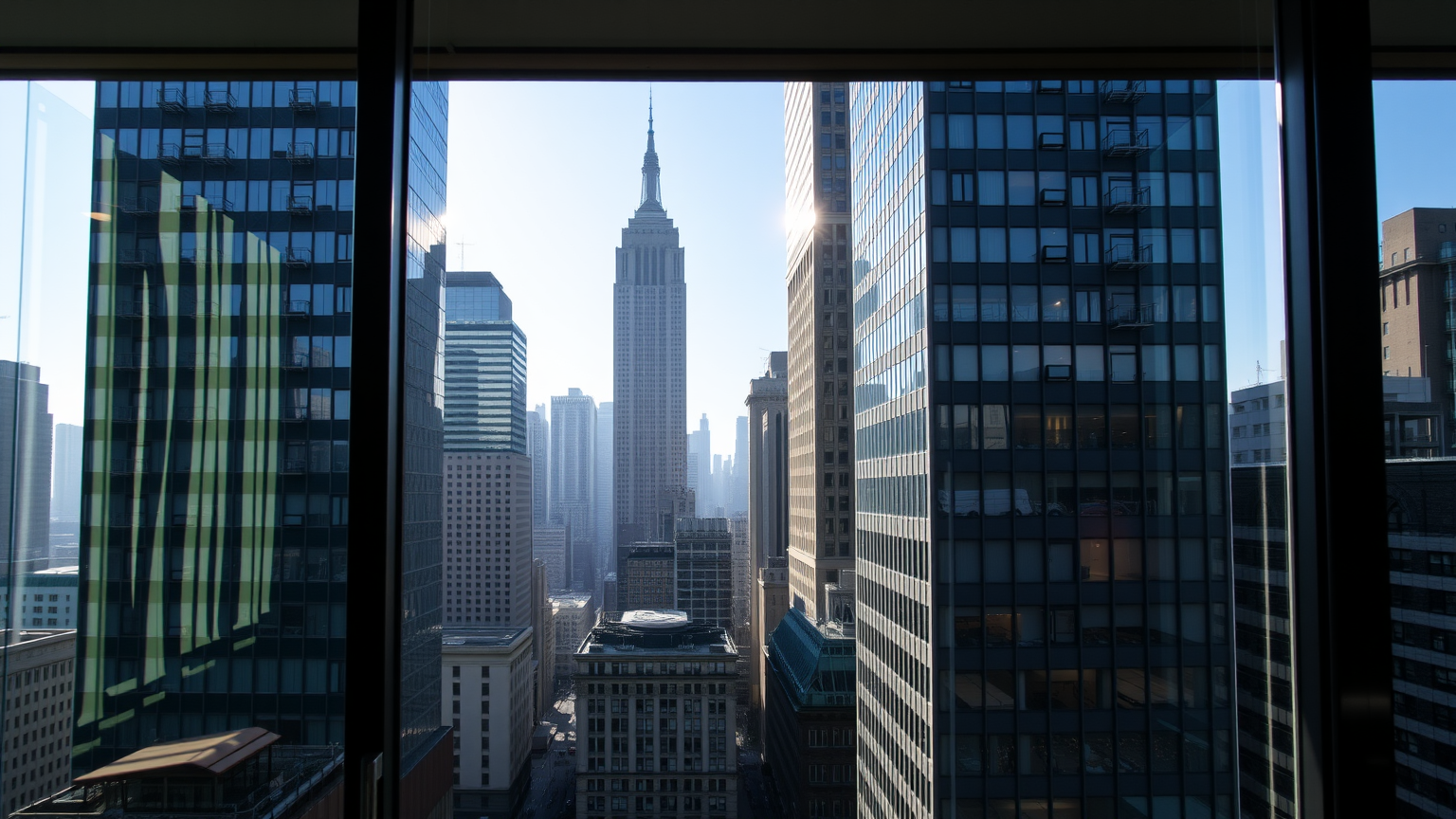 Fensterblick auf Finanzviertel